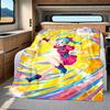 1PC Bulma Bulla DRAGON BALL Print Flannel Blanket, High quality All Seasons, Home Decor, Warmth and Comfort, Perfect for Christmas Gifts