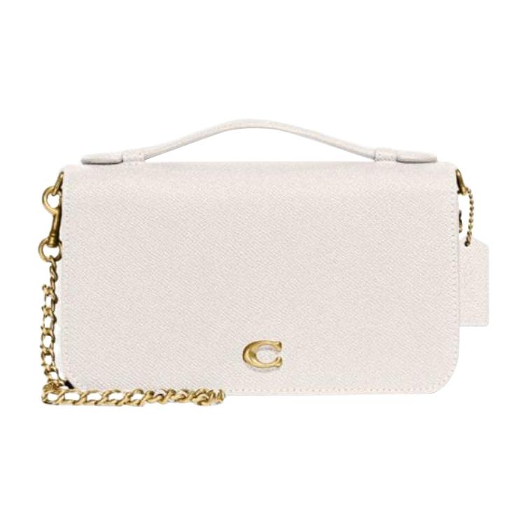 New COACH Bea Cross Grain Leather Shoulder Bag, Crossbody Bag, Handbag Small Women's White CC501-B4HA