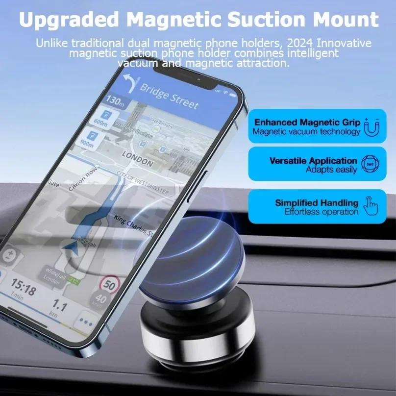 Magnetic Car Phone Holder 360° Rotation Folding With Vacuum Suction Cup For iPhone 12-16 Series Car/Gym/Driving Phone Holder