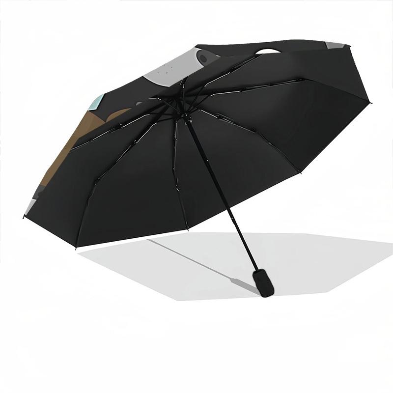 1pc Pug Party Fashionable Automatic Opening/Closing Folding Umbrella with 8 Bones, Windproof Portable, Daily Use063