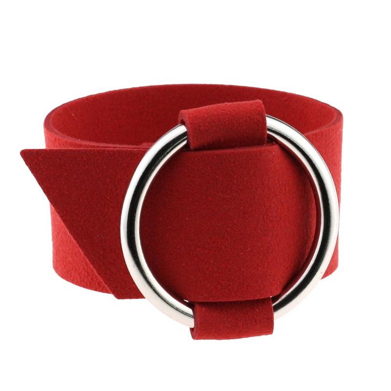 Kvinnemote sirkulær ring sjarmarmbånd bred fløyel flerfarget armbånd stor sirkel mansjett vintage klubbsmykker flanell justerbar armring