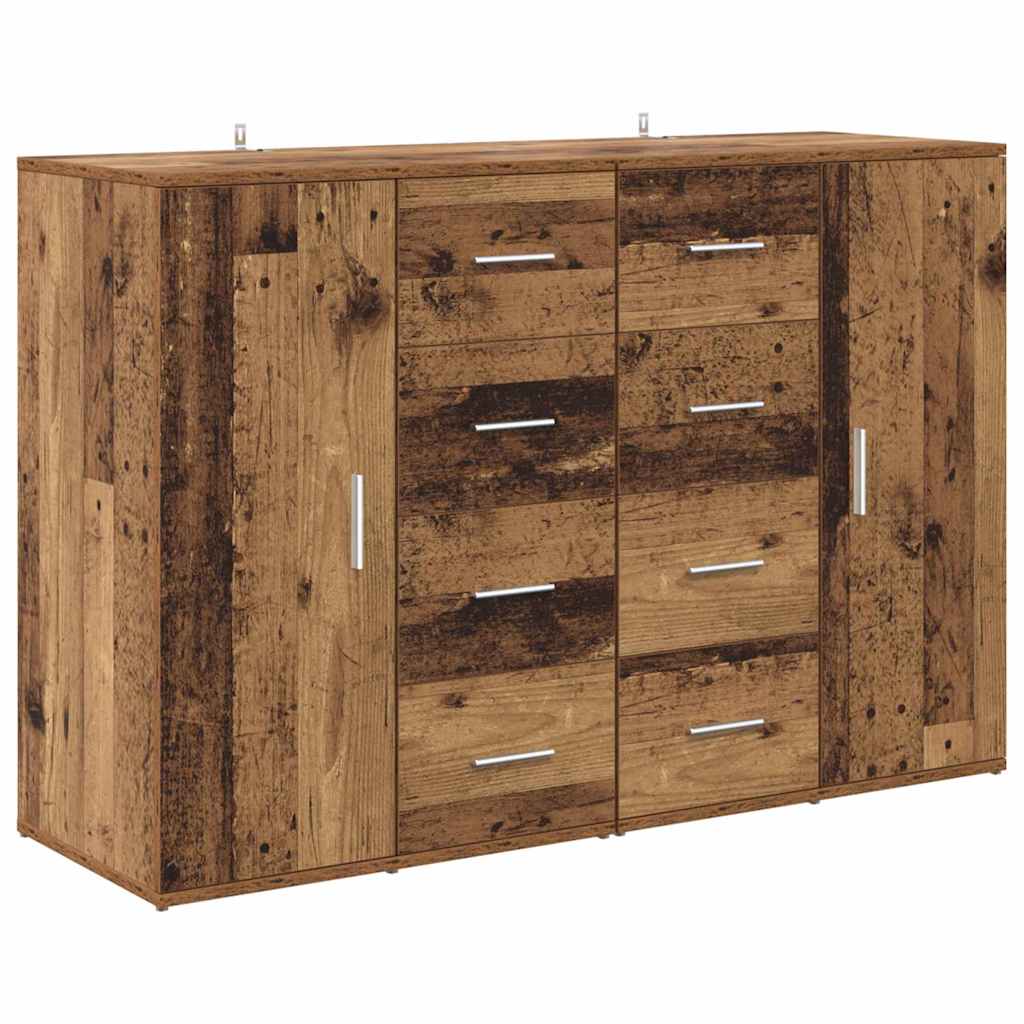 Corona Sideboards Set of 2 Reclaimed Wood Look 59 x 39 x 80 cm Engineered Wood