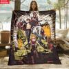 Dark Anime Print thin Flannel Blanket for Bedrooms,Living Rooms,Sofas Blankets,Lunch Breaks,blankets fluffy blanket