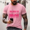 Men's Quirky Casual Loose Fit Letter Print T-Shirt for Daily Wear