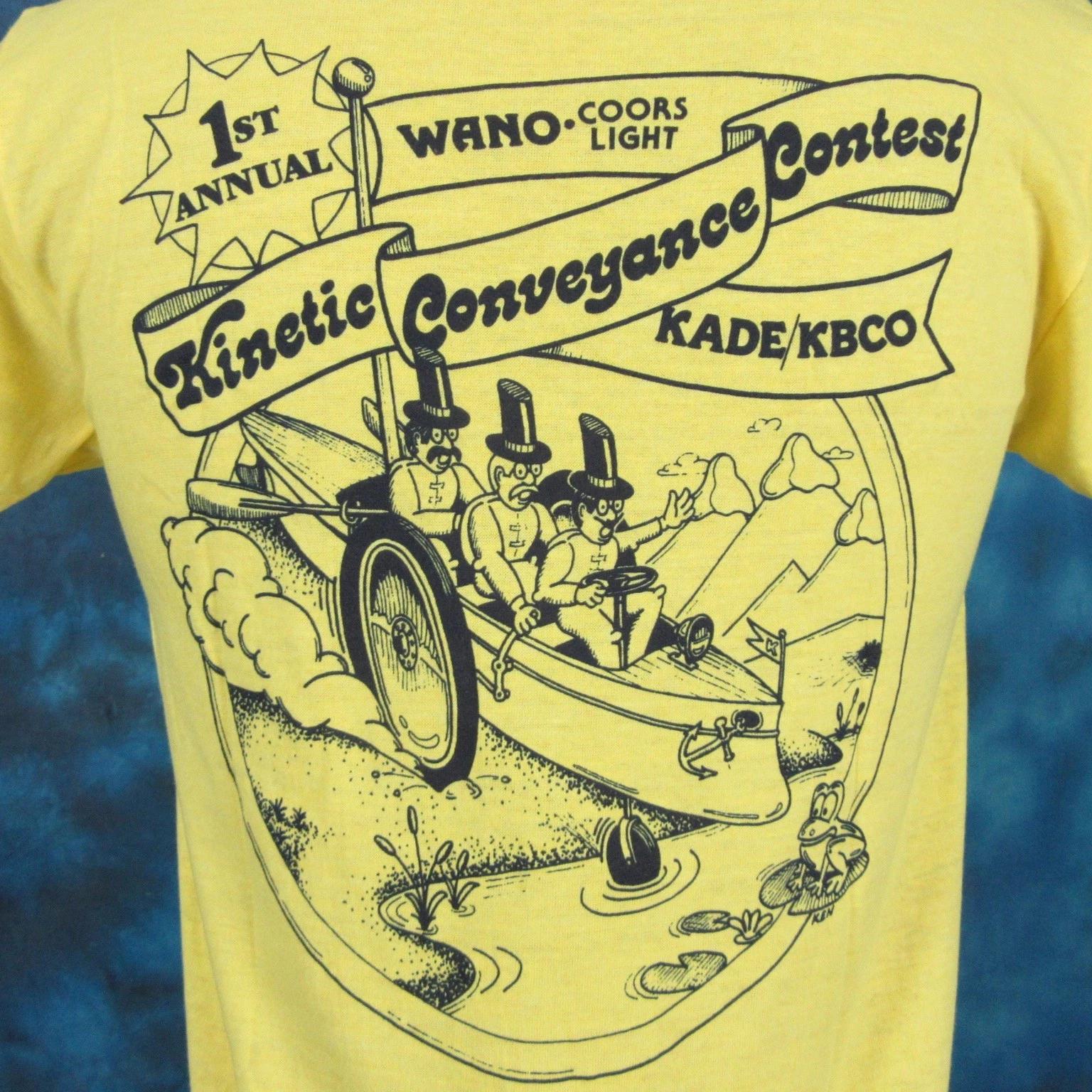 

NOS vintage 80s COORS LIGHT BEER KBCO COLORADO KINETIC T-Shirt S single stitch 3XL