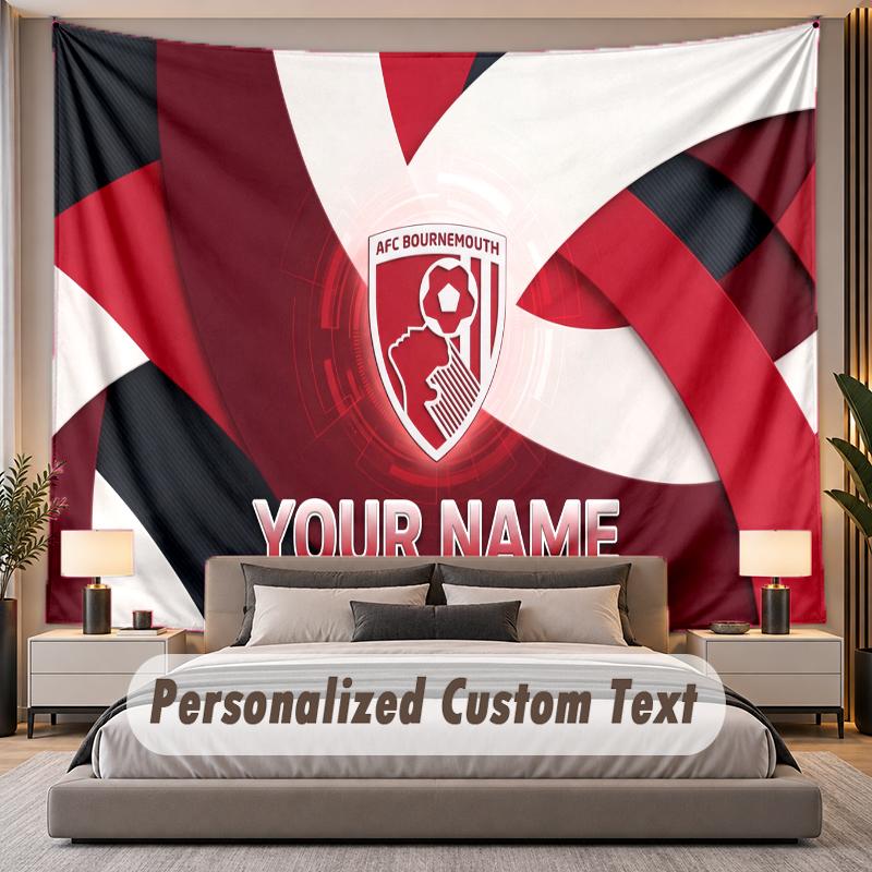 Custom Name Text Tapestry Brentford Football Personalized Polyester Wall Tapestry For Bedroom And Room
