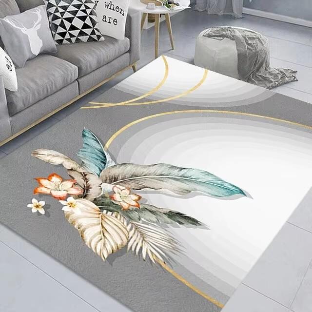 Vintage Floral Pattern Carpet Home Decor Living Room Rug Sofa Coffee Table Mat Washable Non-slip Bath Kitchen Bedroom Floor Mat