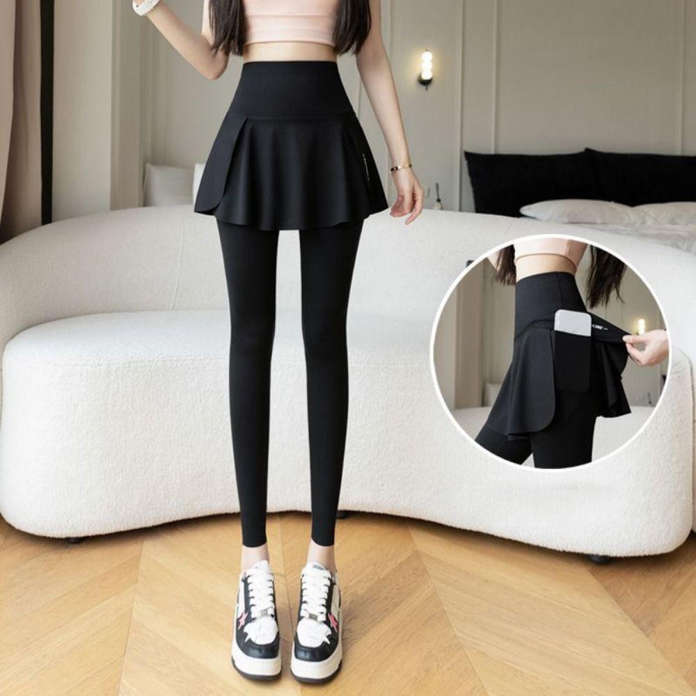 High Waist Elastic Leggings Side Pocket Sports Yoga Pants Fitness Legging Tummy Control