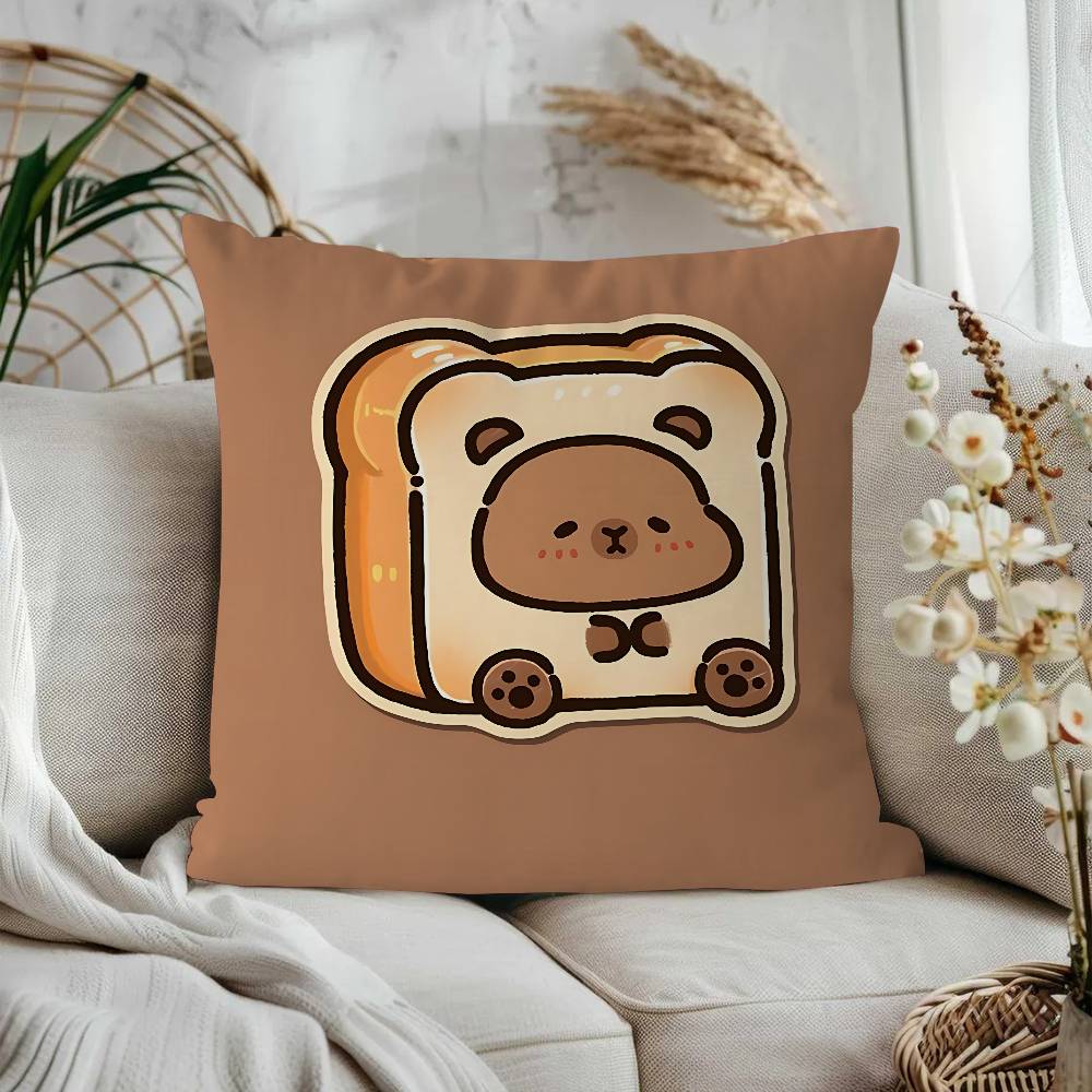

Cute Anime CapybaraS Pillow Gift Home Office Decoration Bedroom Sofa Car Cushion Cover Case 45x45 16x16Inch