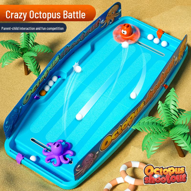 Giocattolo da battaglia del polpo: Gioco da tavolo interattivo con catapulta e palla per bambini, gioco competitivo per due giocatori che rafforza il legame genitore-figlio. double battle station