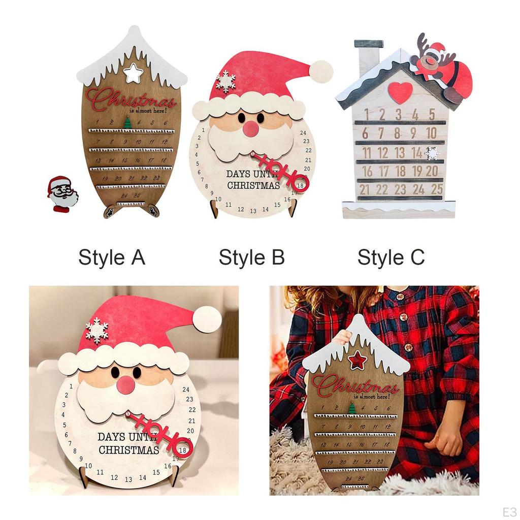 Calendar for Christmas, Christmas Wooden Wood Advent Decor Indoor Living Room
