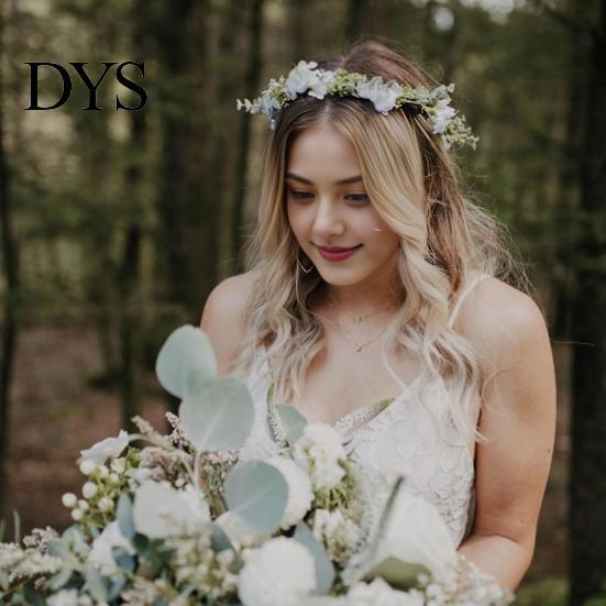 Green Leaf Hair Wreath Bridal Flower Crown Fairy Style Artificial Flowers Eucalyptus Forest Headband Chaplet Head for Weddings Beach Vacation