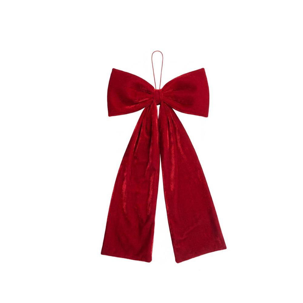 Vintage Red Velvet Christmas Bow Drapey Xmas Flannelette Bow Christmas Tree Bowknot Wedding