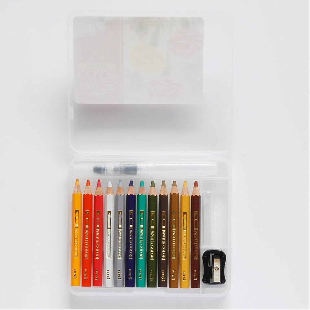 Mitsubishi Pencils, Colored Pencils, Uni, Water Color Compact Set, 12 Colors, Nature Tones