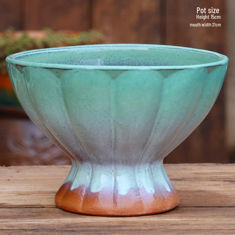 Nordic Style Handmade Wide Mouth Ceramic Flower Pot for Bougainvillea & Bird of Paradise