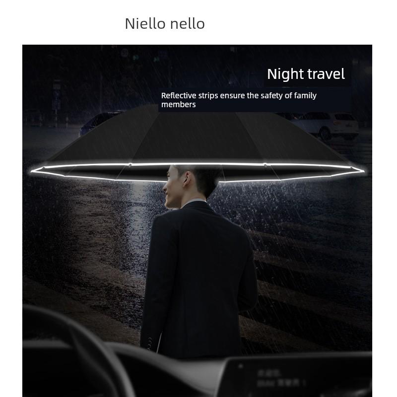 Full-Automatic Reverse Umbrella Foldable Men's and Women's Large Double Business Reinforcement Rain and Rain Dual-Use Car Wind-Resistant Solid