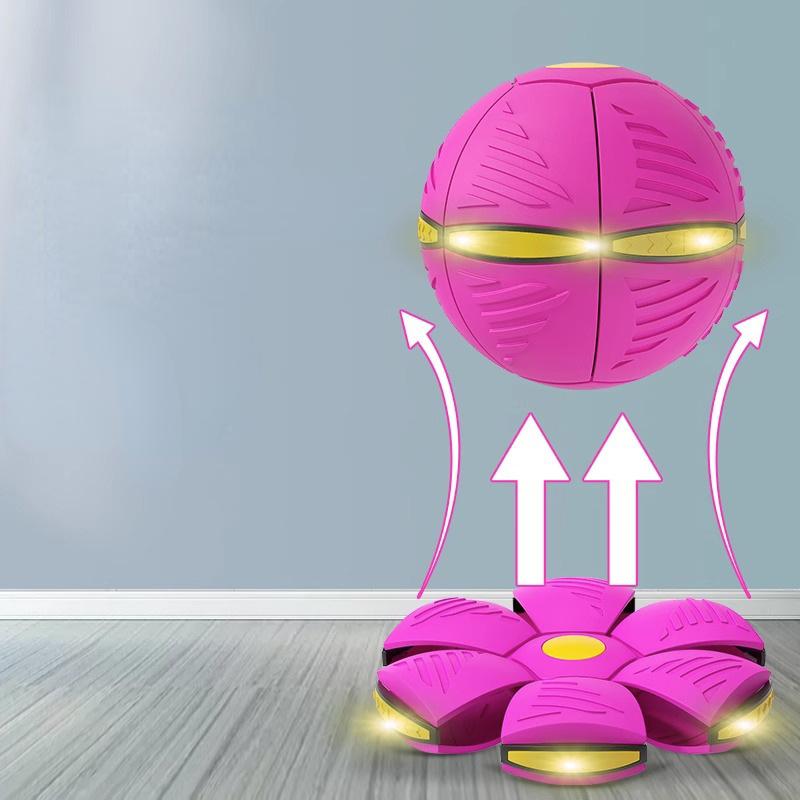 

Мяч летающей тарелки, эластичность, наступление на мяч, волшебный деформирующий шар, вентиляционный шар, декомпрессия, светящиеся детские игрушки 23x15x4cm розовый