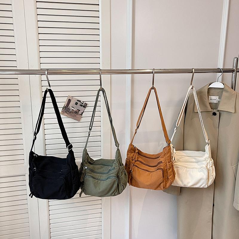 Solid Color Large Capacity Tote Bag Women's Shoulder Bag Commuter Lightweight Crossbody Bag