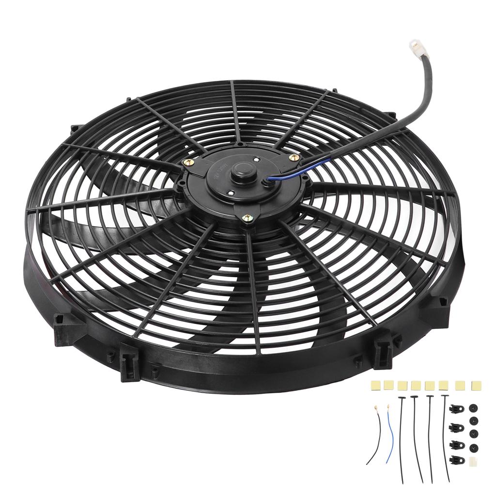 Car Air Conditioner Electric Fan 16in 10 Blades Push Pull Modification Replacement for Trucks RVs DC 12V