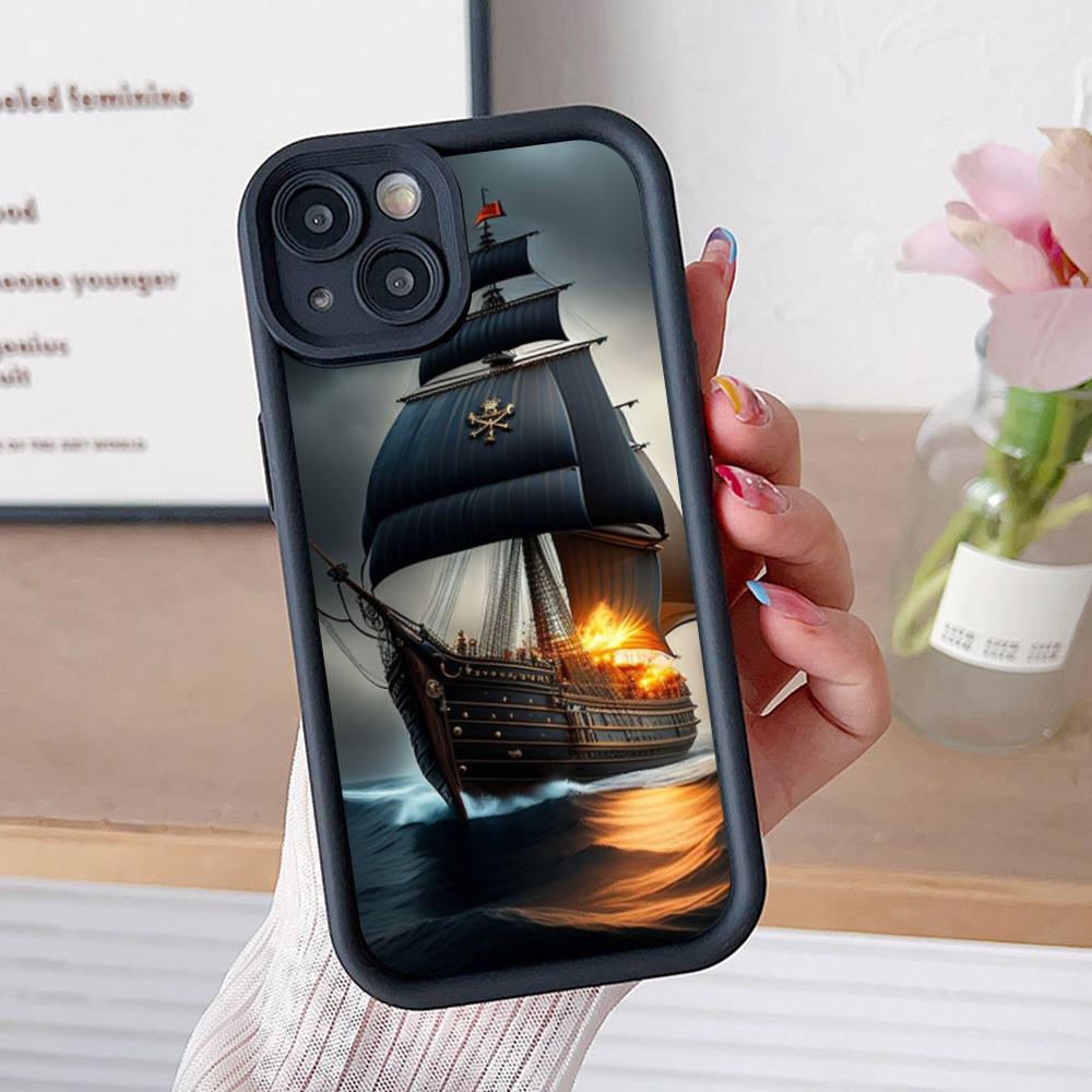 Pirate Corsair Mobile Phone Case for iPhone 17 16 15 14 13 12 11 Air Pro Max Plus Thicken TPU Colorful Cover Cover Pretty Luxury