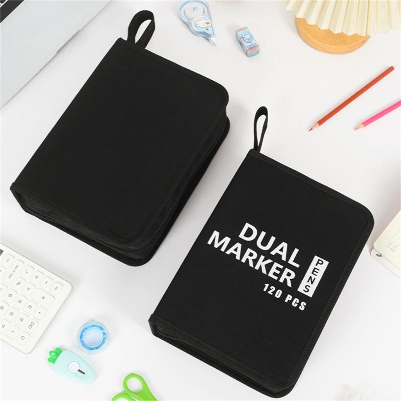 Drawing Pencil Case Large Capacity Pencil Case 60/72/100/120 Slots Coloring Pencil Holder Case Art Marker Carrying Case
