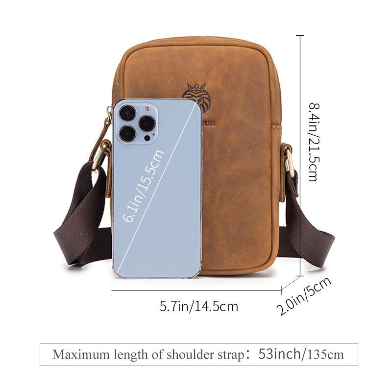 Genuine Leather Crossbody Bag, Single-shoulder Bag, Cowhide Crossbody Small Bag