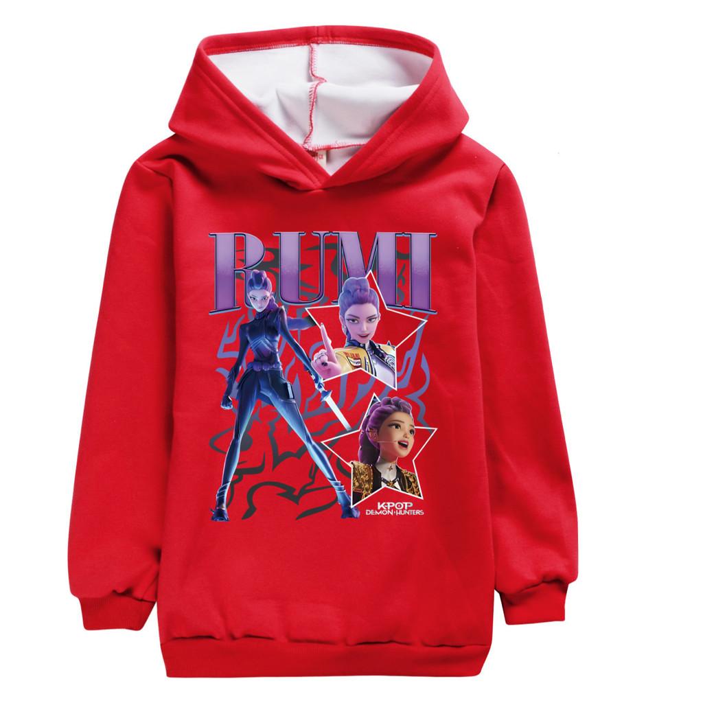 5008 Fashion Rumi Kpop Rumi Zoey Mira Print Kids Girls Long Sleeves Velvet Warm Winter Hoodie
