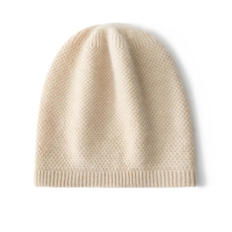 Unisex Czapka Zimowa z Kaszmiru Ciepła Jednokolorowa Modna Minimalistyczna