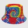 Neutral Summer Tie Dye Printed Fisherman Hat Outdoor Breathable Hat Sunshade
