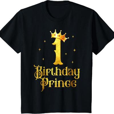 Kids 1st Birthday Decorations For Boys Prince 1 Year Old T-Shirt