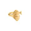 Vintage prsteny s listem ginkga pro ženy Nerezová ocel Nastavitelný otevřený prsten na prst Svatba Estetické šperky anillos mujer