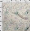 oneOone Cotton Flex Off White Fabric Floral & Peacock Quilting Supplies Print Sewing Fabric By The Yard 40 Inch