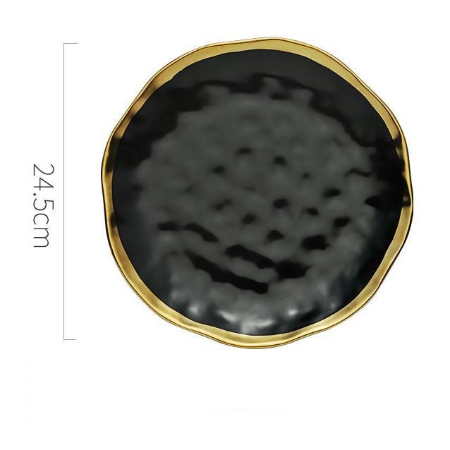 

Творческая личность Golden EdgeКерамическая тарелка для стейка Европейская изысканная выпечка Западная посуда