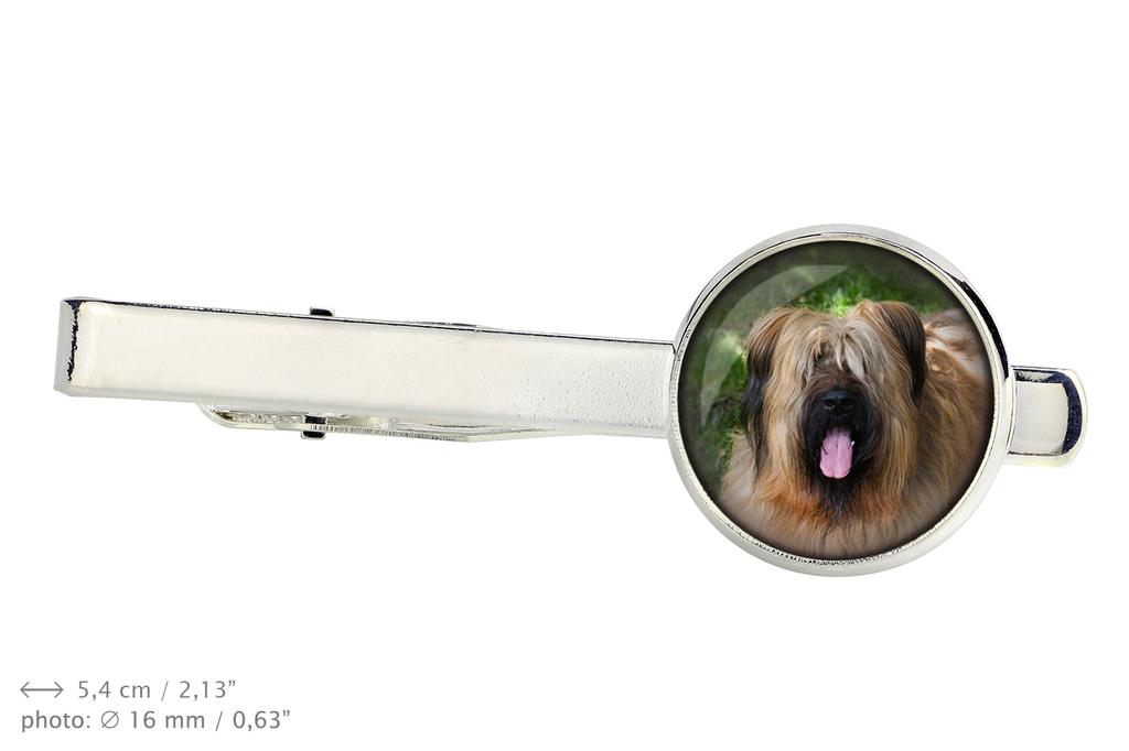 Briard, Berger de Brie - tie clip in a box, stylish tie, personalized jewelry from the Art-Dog brand