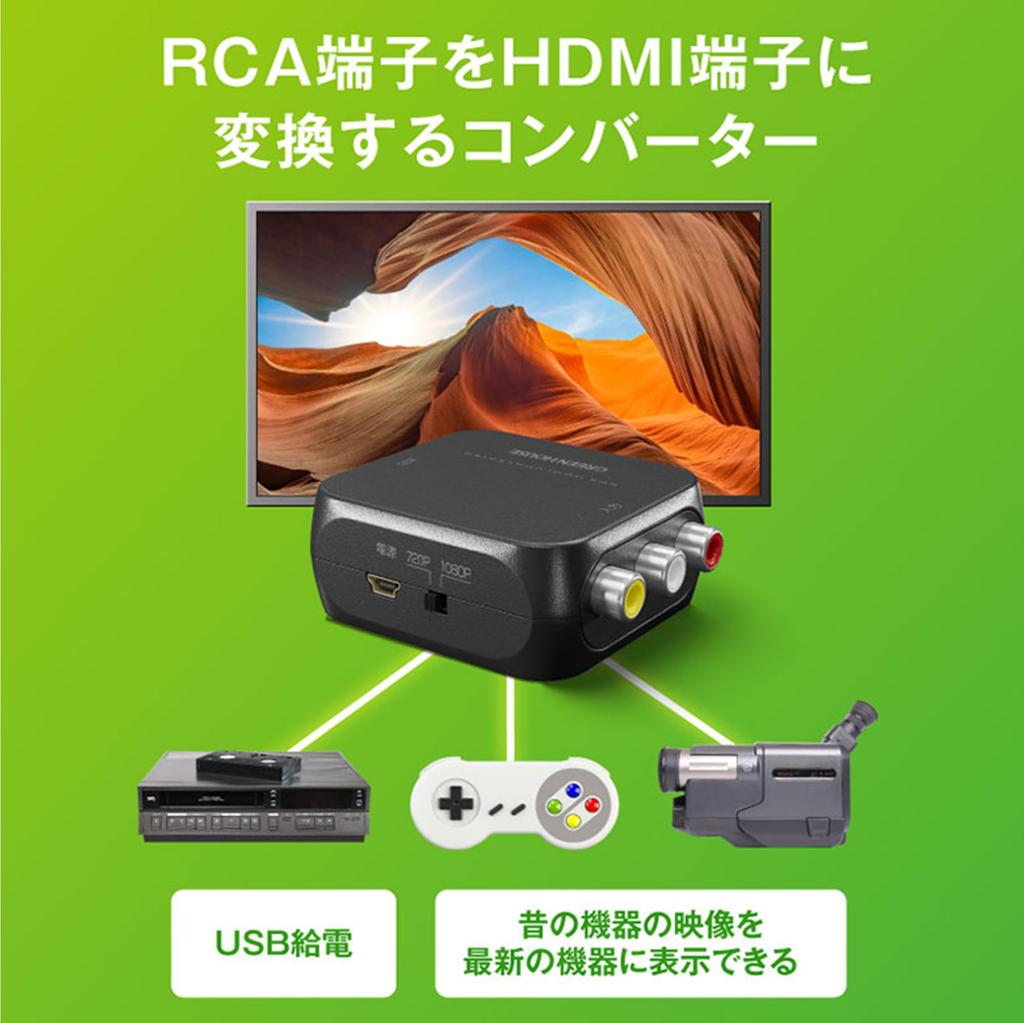 Green House RCA to HDMI Easy Analog Displays Video from Older Converter, Composite, 4K, Connection, TV, 3-Color Terminals, Video, Devices,