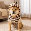 Cartoon Pattern Striped Dog Hoodie Warm Pet Hooded Jacket Cute Dog Base Coat  Festival