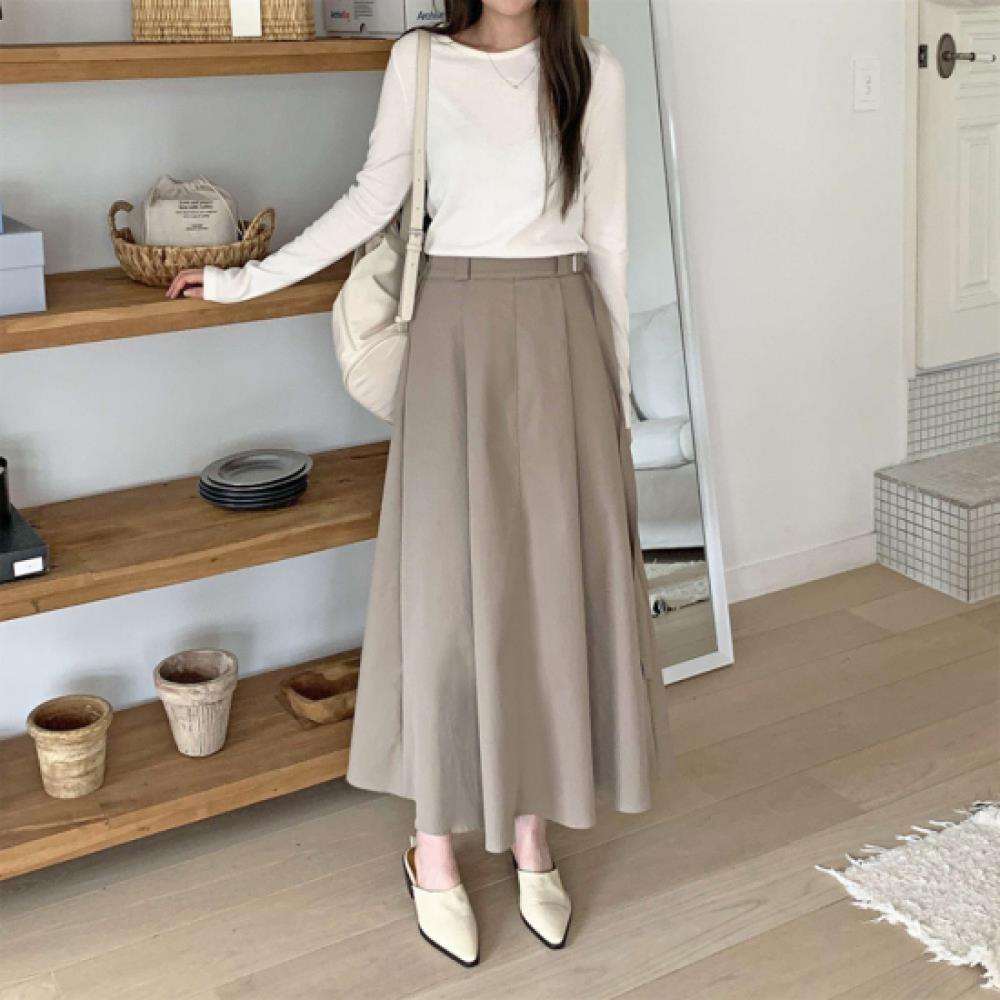New Arrivals Open Run Women Flare Backband Long Skirt