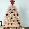 Yousheng Wooden Christmas Tree Wine Rack 24 Days Advent Calendar Wine Bottle Holder Adult Christmas Tree Countdown Decoration for Countertop Bar Decor