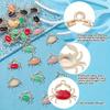 5/10/20pcs Marine Animal Pendant Simple and Elegant Solid Color Crab Keychain DIY Pendant Alloy Drip Oil Necklace Bracelet Accessories