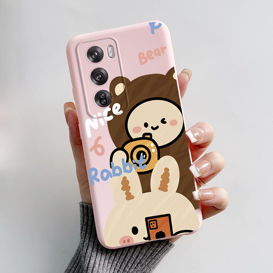 For Oppo Reno12 Pro 5G Case CPH2629 Cute Rabbit Panda Soft Silicone Back Protector Cover For OPPO Reno 12 Pro 5G 2024 Phone Case