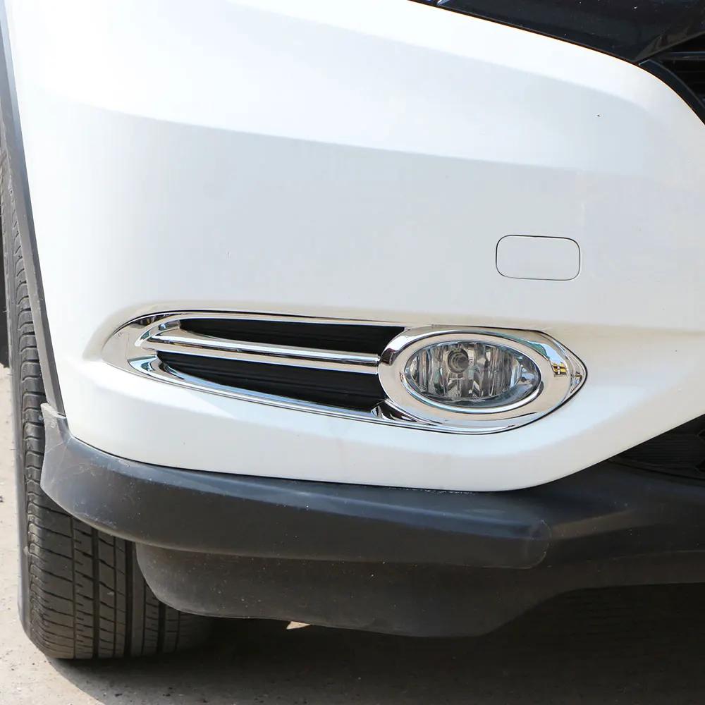 Car Front Fog Lights Cover Trim for Honda HR-V HRV Vezel 2014 - 2020 Fog Lamps Sticker Styling 2Pcs ABS Trim Chrome Accessories