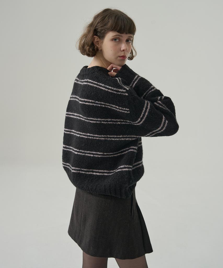 Deuloupisumeon Mellow Stripe Pullover Knit [Beige]