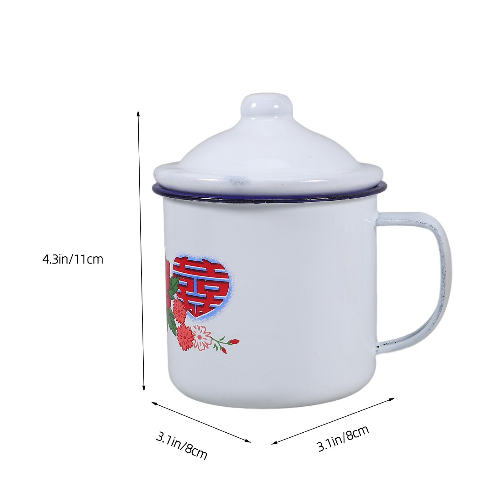 

Эмалированная кружка Винтажные кофейные кружки Бытовая чайная чашка Портативная для молока воды Вечеринка Ретро дизайн Нескользящая ручка Здоровая other