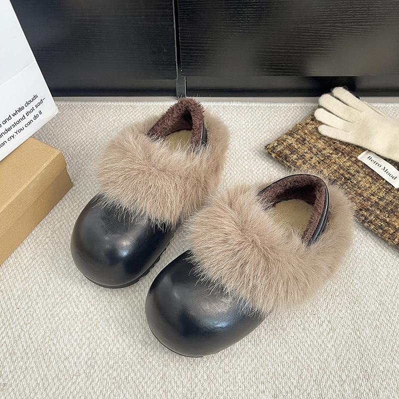 Slavic 22 winter new two wear velvet outer cotton shoes fluffy shoes Birkenstocks