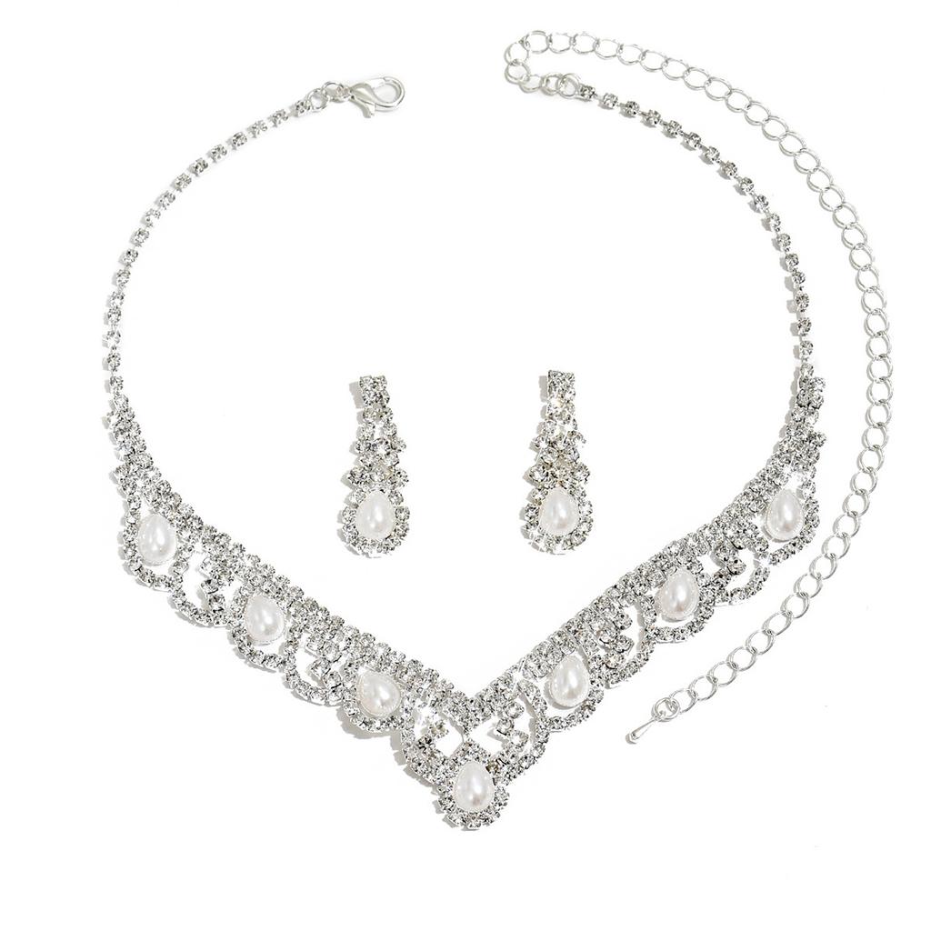 Accessories, Popular Bridal Imitation Pearl Set, Necklace, Earrings, Two-Piece Wedding Banquet Accessories
