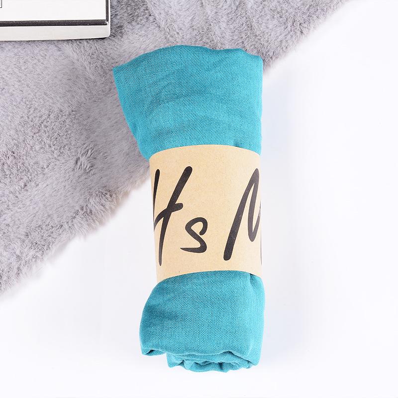 2022 Women's Cotton & Linen Candy Color Neck Scarf – Soft, Solid Hue Gift Scarf