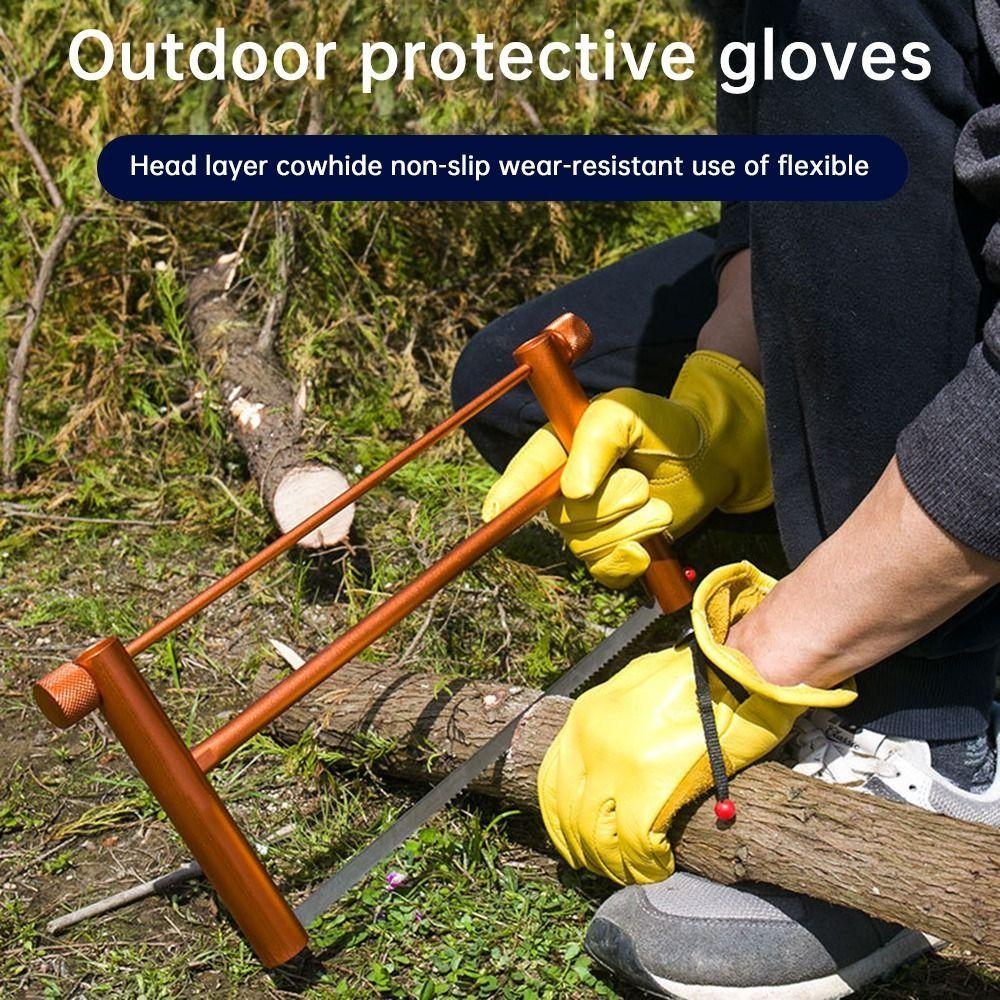 With Adjustable Wrist Rope Outdoor Work Gloves Heat Resistant Labor Gloves  Safety Supplies