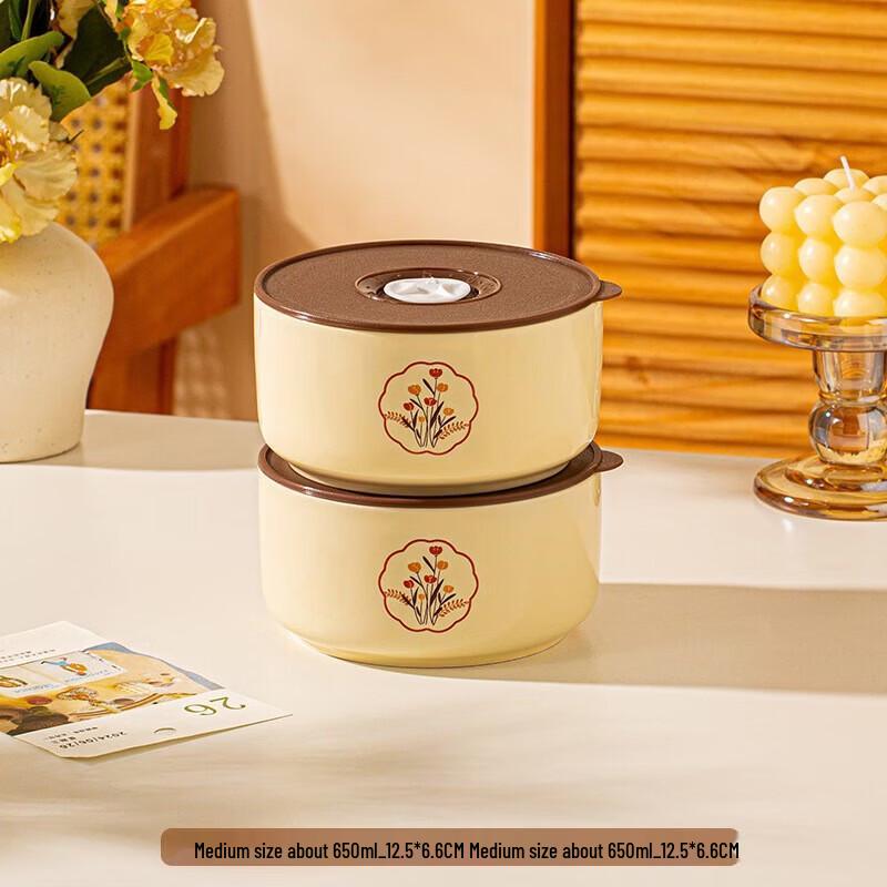 Ceramic Fresh-keeping Bowl Two-Piece Set
