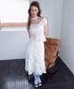 ROLAROLA Shirring Midi Skirt White