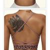Leopard Print U Neck Cross Back Sports Bra For Women
